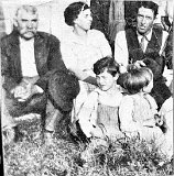 William S. Clarke, his daughter Elva Dooley, Edmund Dooley and children Bernard and Clark.  circa 1916.
